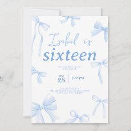 Invitación Cumpleaños de Blue Bow
