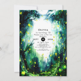 Invitación Cumpleaños de Boho Sparkling Woodland