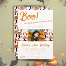 Cumpleaños de Boo Champiñones Halloween Otoño 