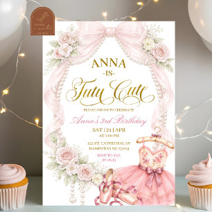 Invitación Cumpleaños de Bow y Pearl tutu cute