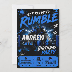 Invitación Cumpleaños de boxeo de luchador personalizado