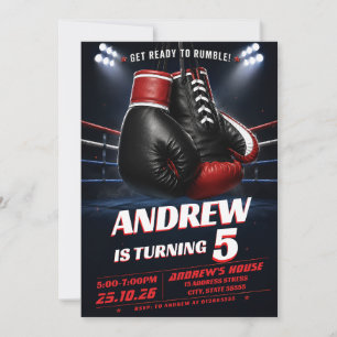Invitación Cumpleaños de Boxeo Deportivo Personalizado