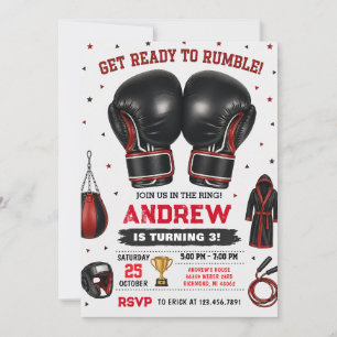 Invitación Cumpleaños de Boxeo Personalizado