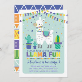 Invitación Cumpleaños de Boy Llama / Fiesta Cute Alpaca Fiest