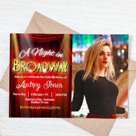 Invitación Cumpleaños de Broadway con foto