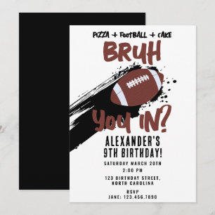 Invitación Cumpleaños de Bruh Boy Juego de Fútbol Deportivo A