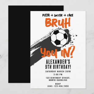Invitación Cumpleaños de Bruh Boy Juego de Fútbol Deportivo A