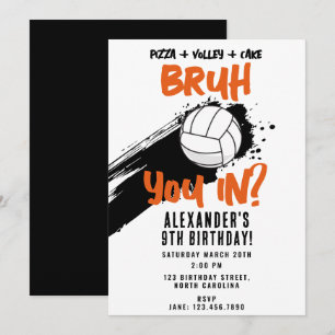 Invitación Cumpleaños de Bruh Boy Juego de voleibol deportivo