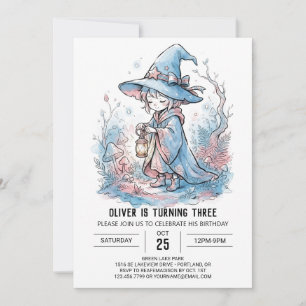 Invitación Cumpleaños de Bruja Caprichosa Periwinkle