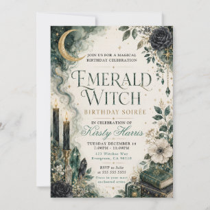 Invitación Cumpleaños de Bruja Esmeralda Soirée