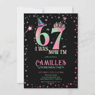 Invitación Cumpleaños de Bruja Tenía 6 Ahora Tengo 7