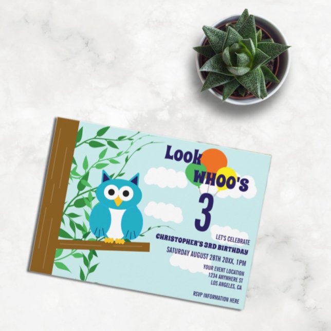 Invitación Cumpleaños de búho (Subido por el creador)