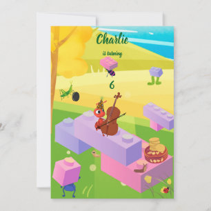 Invitación Cumpleaños de Building Block Ant Cookie