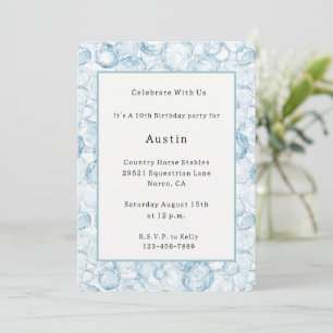 Invitación Cumpleaños de Burbujas Azules
