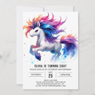Invitación Cumpleaños de Caballo Editable de moda