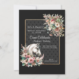 Invitación Cumpleaños de caballo elegante
