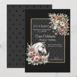 Invitación Cumpleaños de caballo elegante