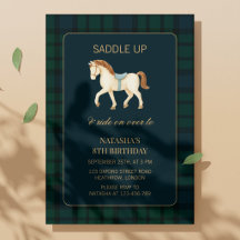 Cumpleaños de caballo elegante Saddle Up