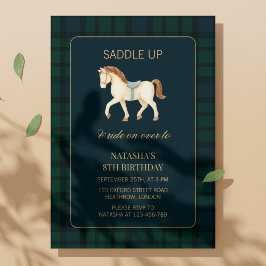 Invitación Cumpleaños de caballo elegante Saddle Up