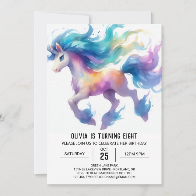 Invitación Cumpleaños de Caballo Imprimible para Granjas (Anverso)