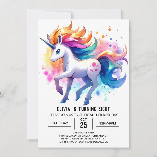 Invitación Cumpleaños de caballo imprimible y rústico (Anverso)