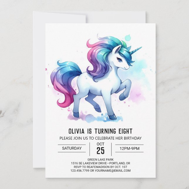 Invitación Cumpleaños de caballo imprimible y rústico (Anverso)