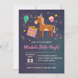 Invitación Cumpleaños de Caballo-Invitación de Neigh cualquie