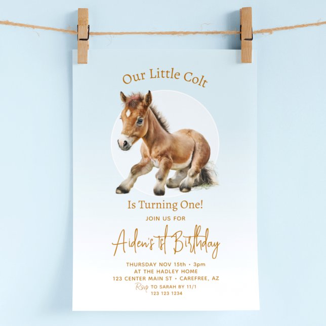 Invitación Cumpleaños de Caballo para Niños 1er (Subido por el creador)