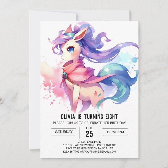 Invitación Cumpleaños de Caballos en Línea Farmyard (Anverso)