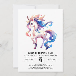 Invitación Cumpleaños de caballos Girly Editable