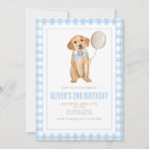 Cumpleaños de cachorro preppy de cuadros