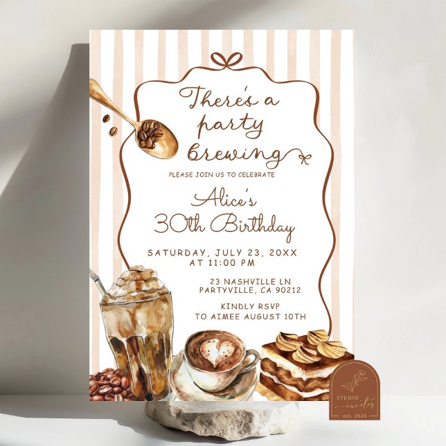 Invitación Cumpleaños de Café Hay una Fiesta Brewing (Subido por el creador)