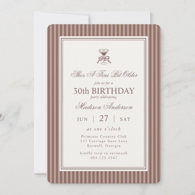 Invitación Cumpleaños de café Tini Bit Older Espresso Martini (Anverso)