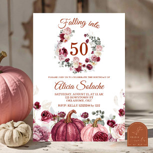 Invitación Cumpleaños de calabaza borgoña sonrojada