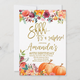 Invitación Cumpleaños de calabaza, Shhh es un Fiesta de otoño
