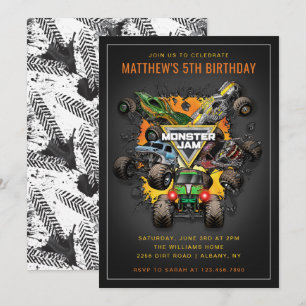 Invitación Cumpleaños de Camiones Monster Jam