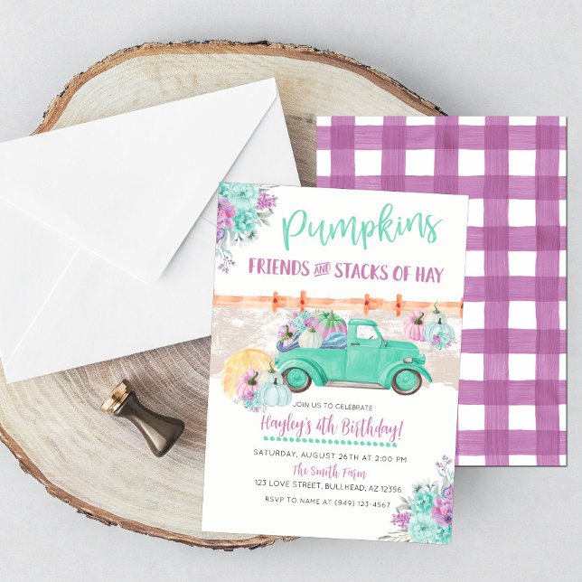 Invitación Cumpleaños de Camioneta Turquesa de Parche de Cala (Subido por el creador)