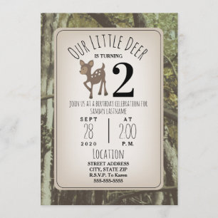 Invitación Cumpleaños de Camo Deer