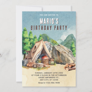 Invitación Cumpleaños de camping