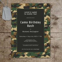 Cumpleaños de Camuflaje de Soldado Militar