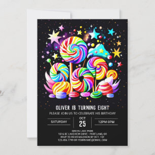 Invitación Cumpleaños de Candyland dulce moderno