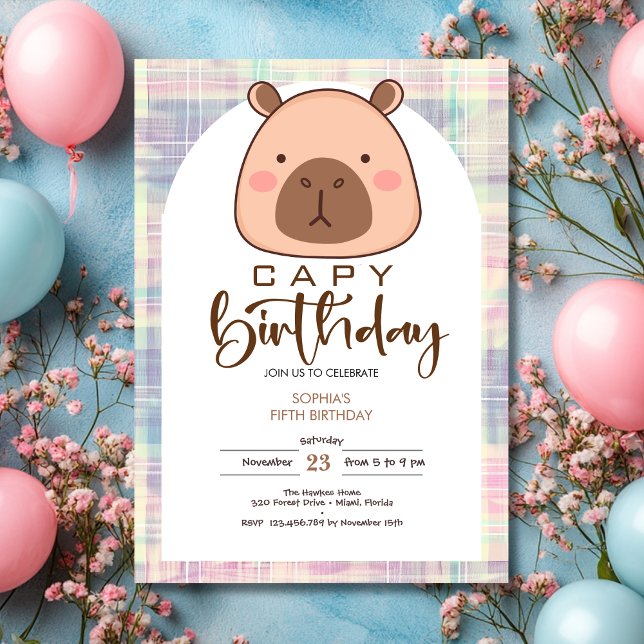 Invitación Cumpleaños de capybara cumpleaños de niños capybar (Subido por el creador)