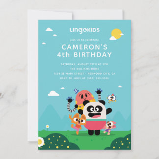 Invitación Cumpleaños de Caracteres de Lingokids
