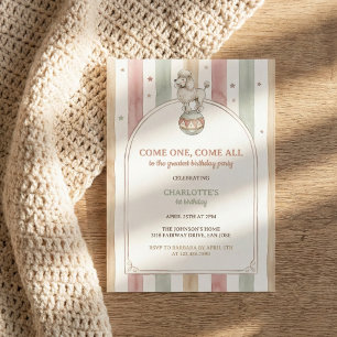 Invitación Cumpleaños de Carnaval de Poodle de Circo de Acuar