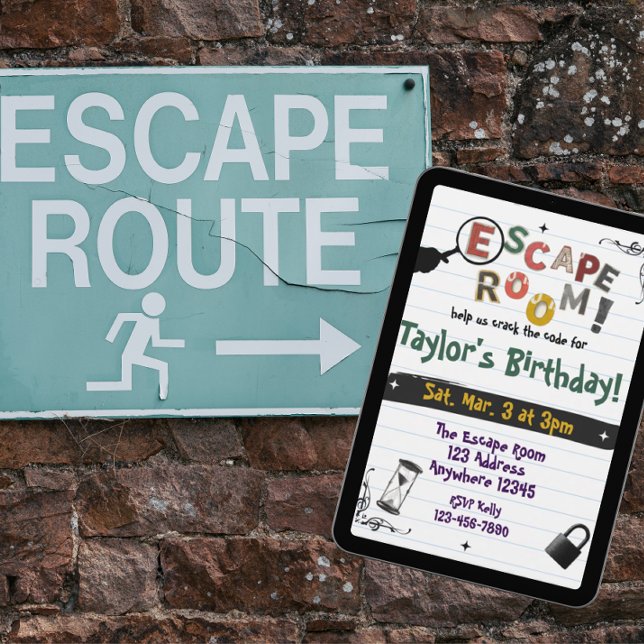 Invitación Cumpleaños de Carta de Escape Room (Subido por el creador)