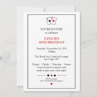 Invitación Cumpleaños de Casino
