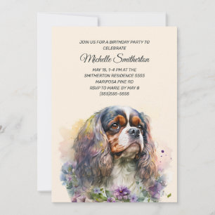 Invitación Cumpleaños de Cavalier King Charles Spaniel