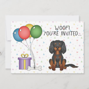 Invitación Cumpleaños de Cavalier King Charles Spaniel de col