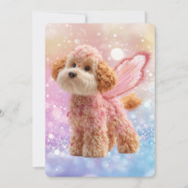 Invitación Cumpleaños de Cavapoo Cavoodle Ángel Hada