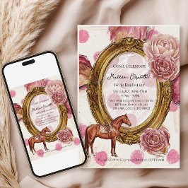 Invitación Cumpleaños de caza ecuestre elegante